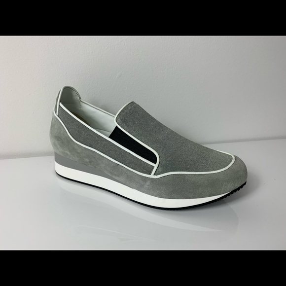 NEW MAX MARA MM31 Grey Perla Suede Sneakers - Picture 2 of 7